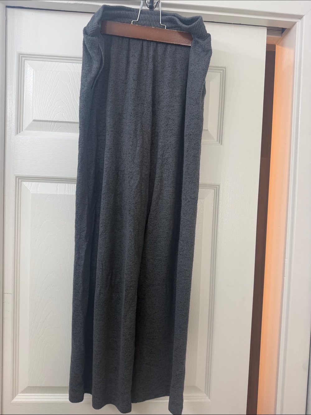 Donna Karan Charcoal Wide-Leg Knit Pants